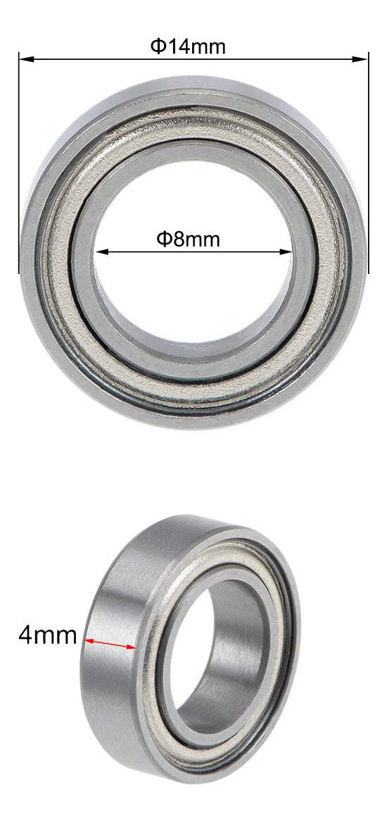 10 Balero Rodamiento Mr148zz 8x14x4mm, 10 Pcs, Acero