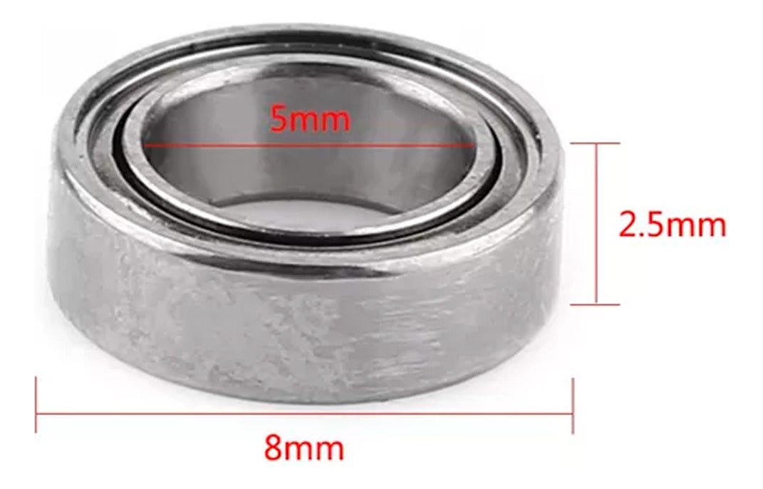 10 Balero Rodamiento Mr85zz 5x8x2.5mm, 10 Pcs, Acero