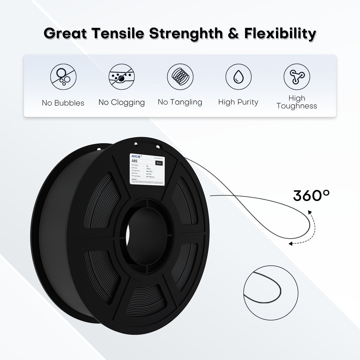 Filamento ABS JamgHe 1.75mm Alta Precisión 1 kg | 3DCity México