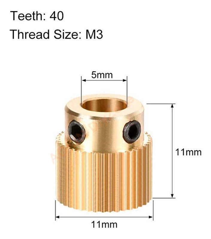Engrane Extrusora 40 Dientes Mk8, Ender 3, Cr10 Impresora 3d