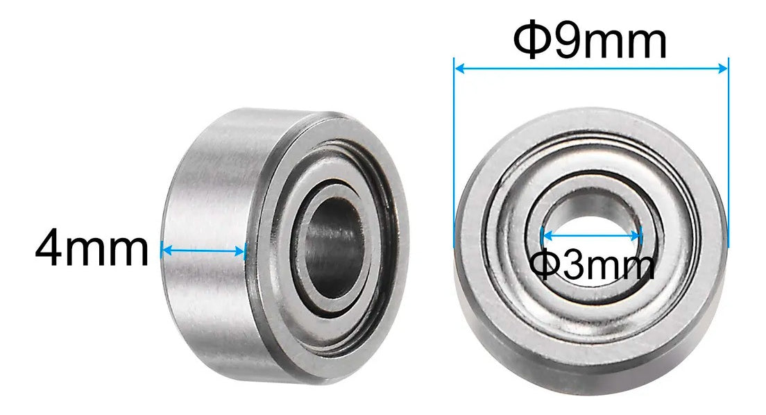 10 Balero Rodamiento Mr93zz 3x9x4mm, 10 Pcs, Acero