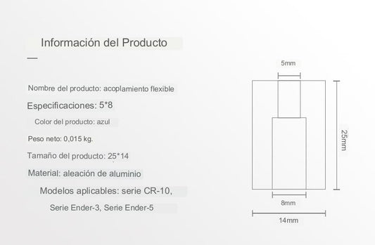 Cople Flexible 5-8mm para Nema 17
