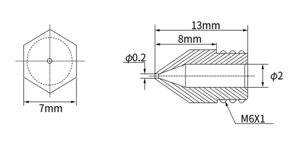Boquilla Mk8, 1.75mm Filamento,ender 3,anet,impresora 3d