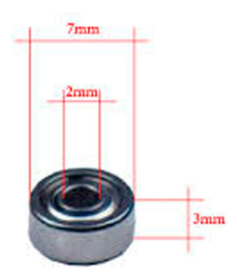 10 Balero Rodamiento Mr72zz 2x7x3mm, 10 Pcs, Acero