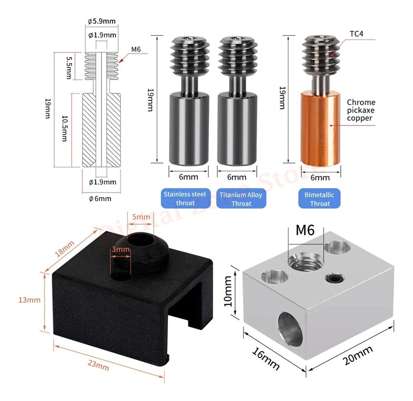 Hotend All Metal 300°c Ender3 S1, Bimetal Creality
