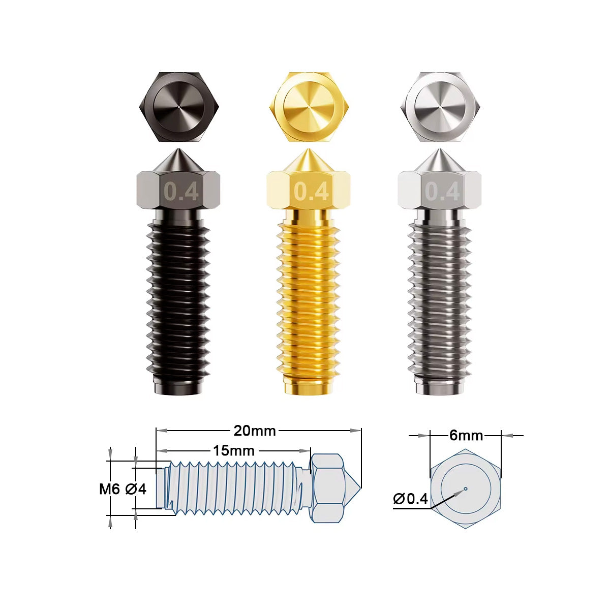 Boquilla De Laton 0.2-1mm Para Anycubic Kobra 3