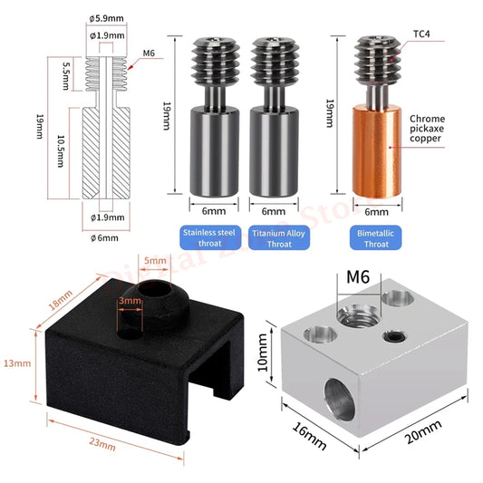 Hotend de Acero Inoxidable para Ender 3 S1 Creality Extrusor Sprite