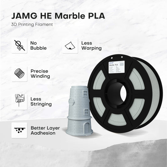 Filamento PLA Mármol JamgHe l 1.75mm Alta Precisión 1 kg | 3DCity México
