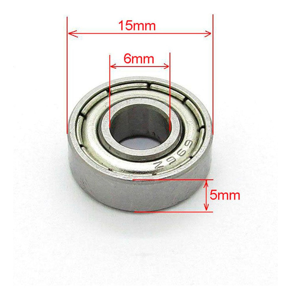 Balero Rodamiento 696zz 6x15x5mm Acero 10 Unidades Imagen secundaria del producto