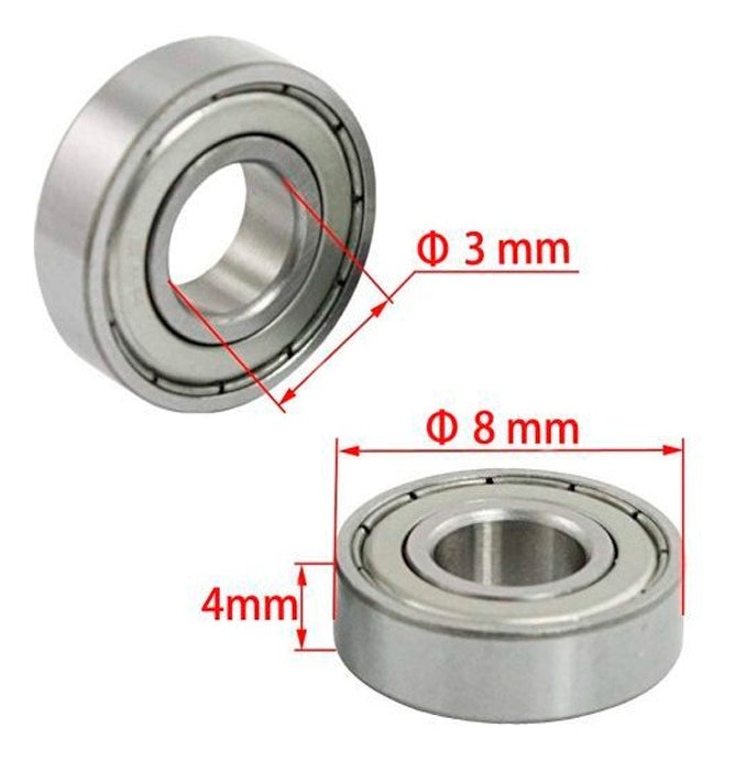 10 Balero Rodamiento 693zz 3x8x4mm Acero Imagen secundaria del producto