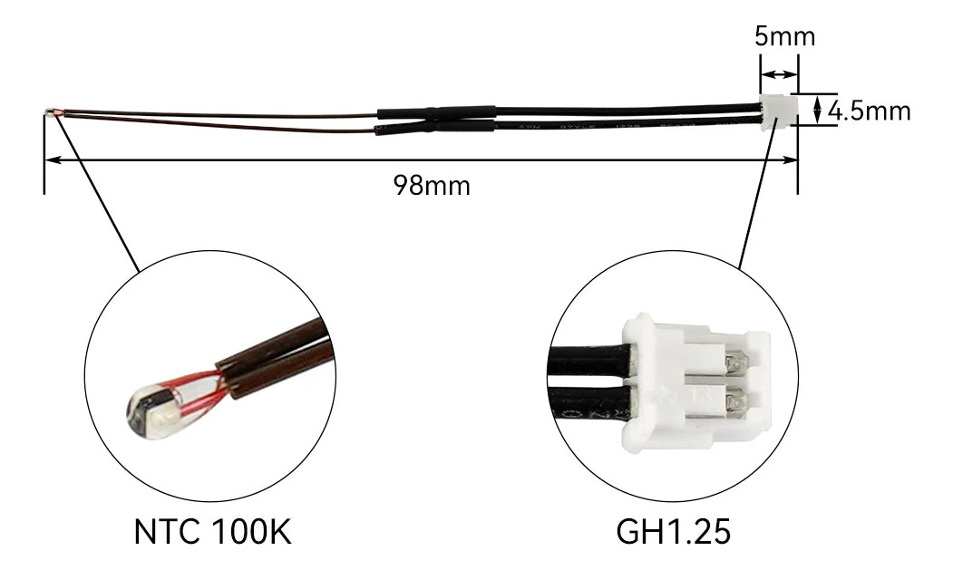 Termistor Para Elegoo Neptune 4 Plus Max, Impresora 3d Imagen secundaria del producto