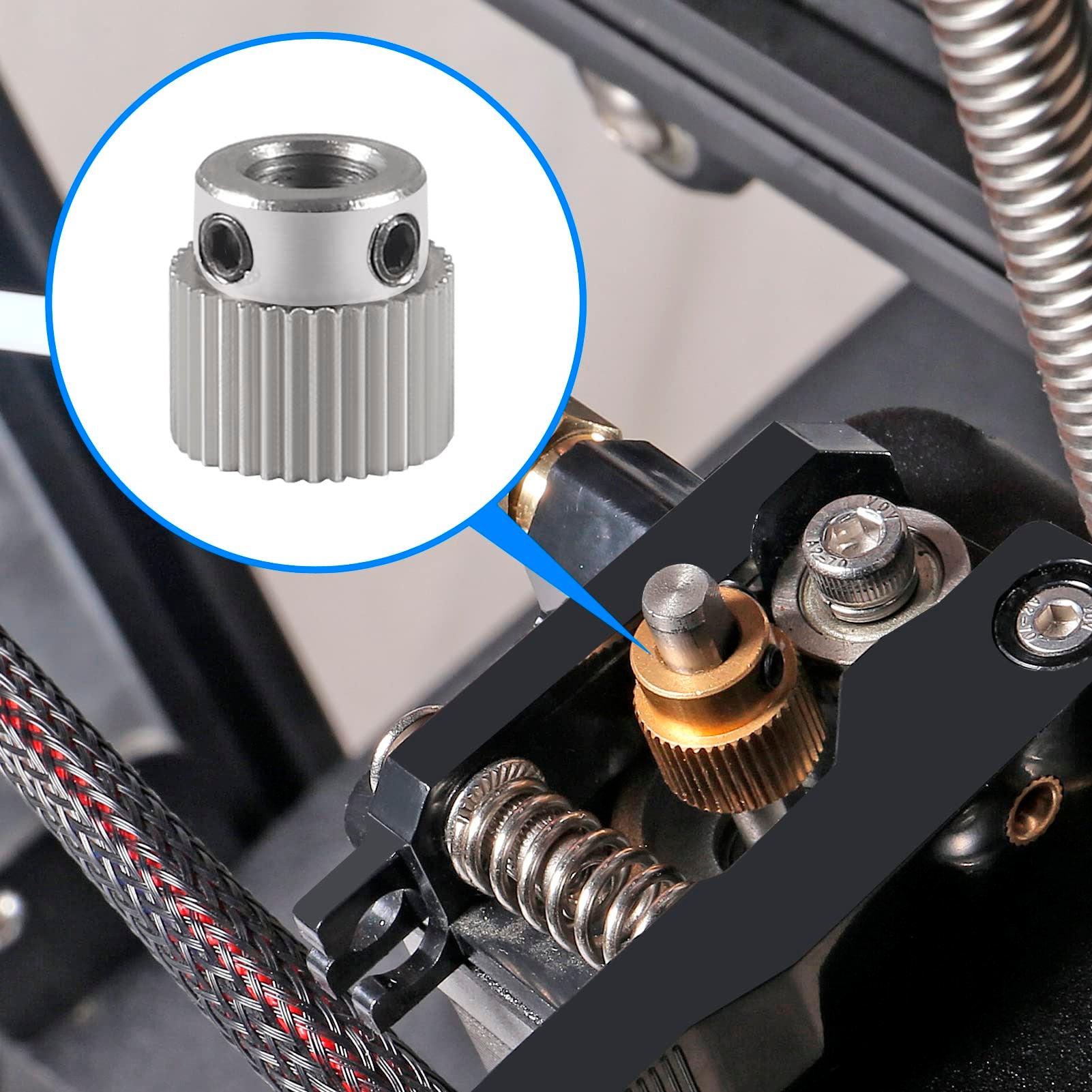 Engrane de Acero para extrusora MK8 de 36 dientes Imagen secundaria del producto