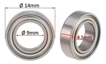 10 Balero Rodamiento Mr149zz 9x14x4.5mm, 10 Pcs, Acero