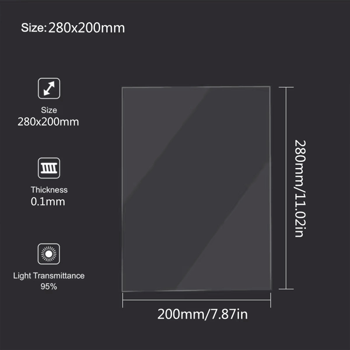 Hoja Fep Film 28x20cm Para Creality, Elegoo, Anycubic