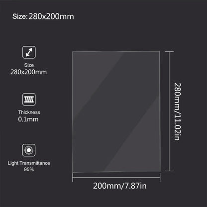 Hoja Fep Film 28x20cm Para Creality, Elegoo, Anycubic