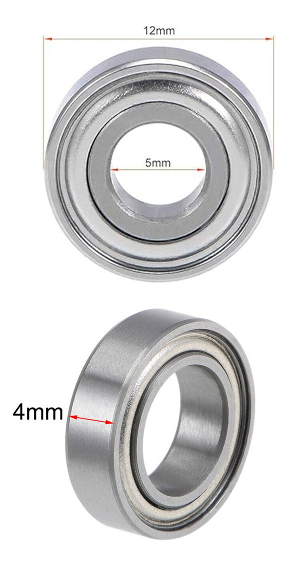 10 Balero Rodamiento Mr125zz 5x12x4mm, 10 Pcs, Acero