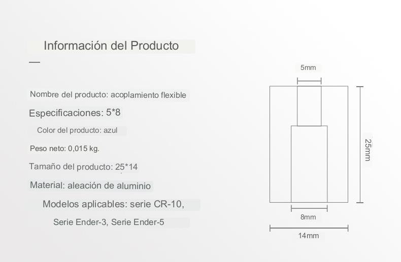 Cople Flexible 5-8mm  para Nema 17