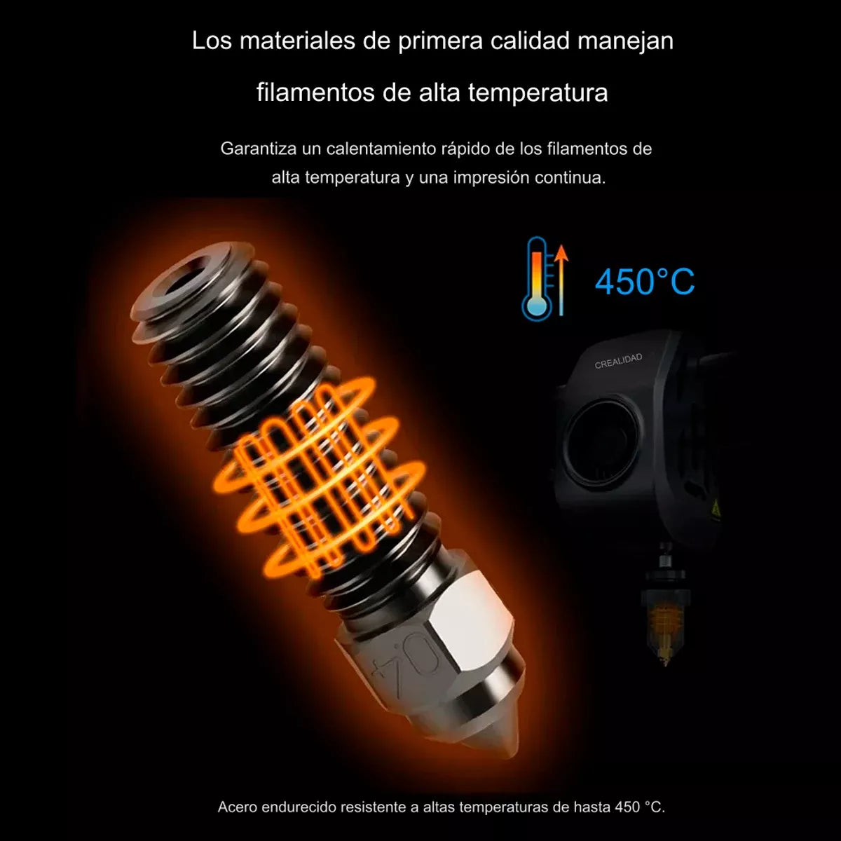 Boquilla de acero endurecido para Creality K1, K1 Max, Ender 3 V3 Ke, Cr-M4