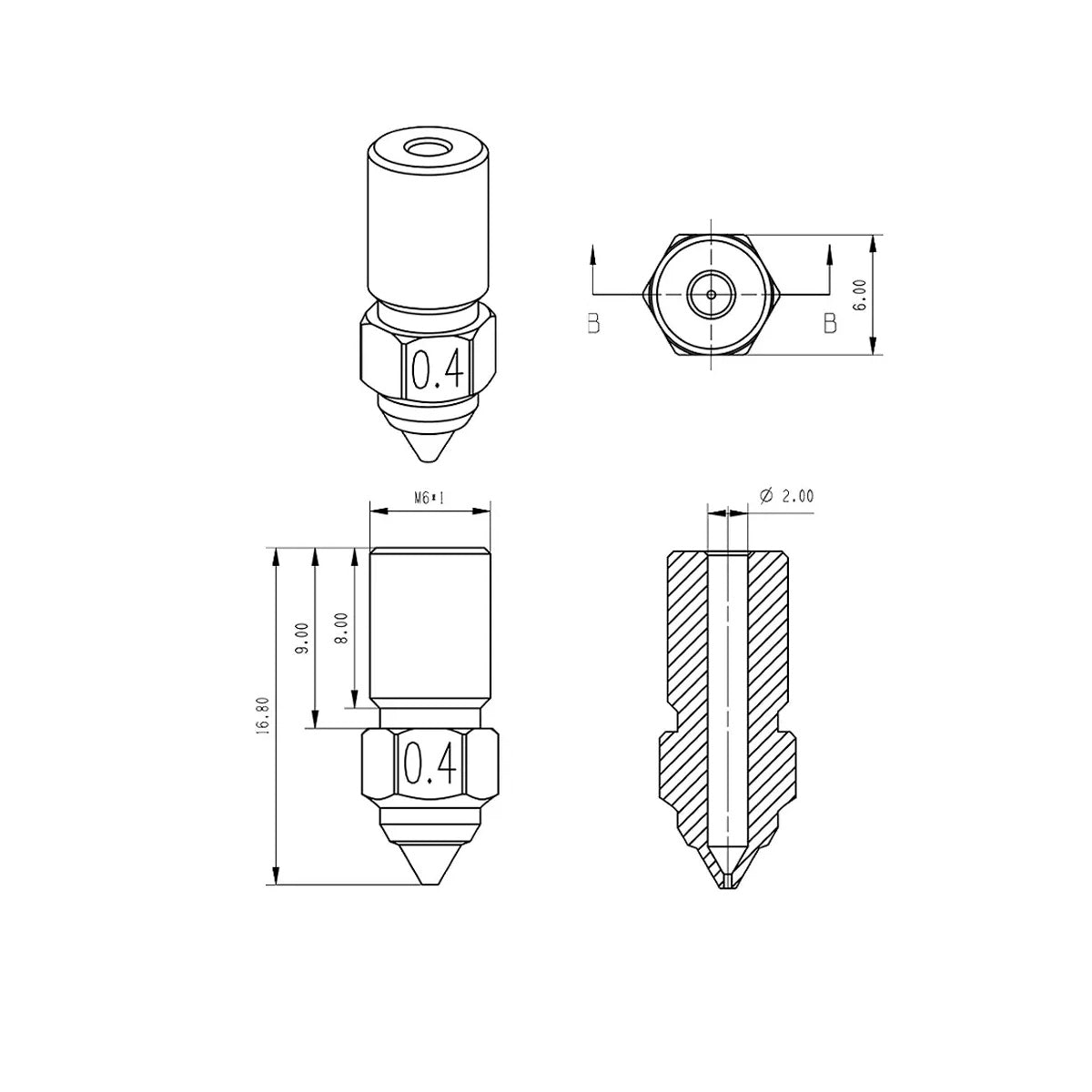 Boquilla de Acero Inoxidable para Ender 3 V3 SE, 7, 5 S1 Imagen secundaria del producto