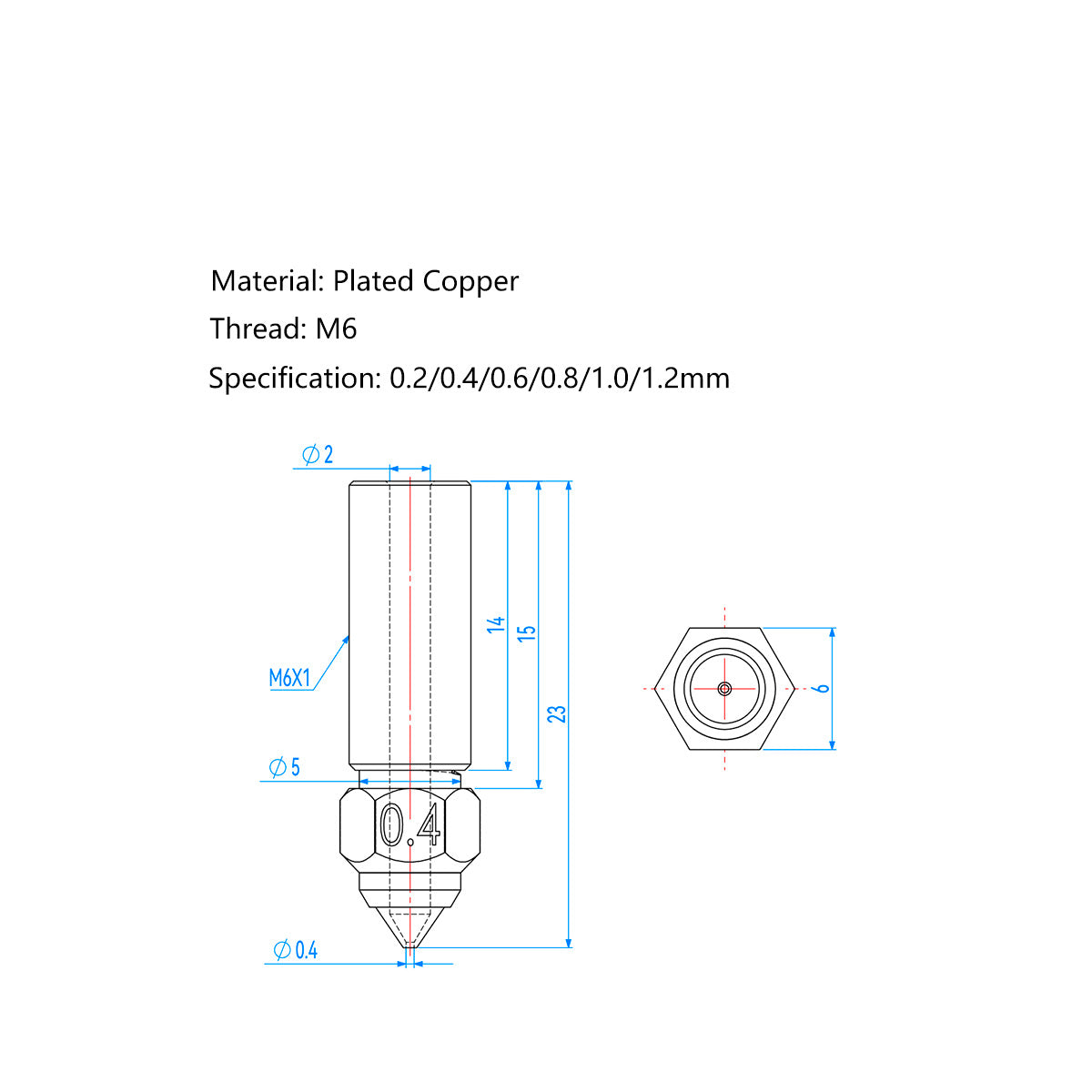 Boquilla de Acero Inoxidable  para Creality K1, K1 Max, CR-M4