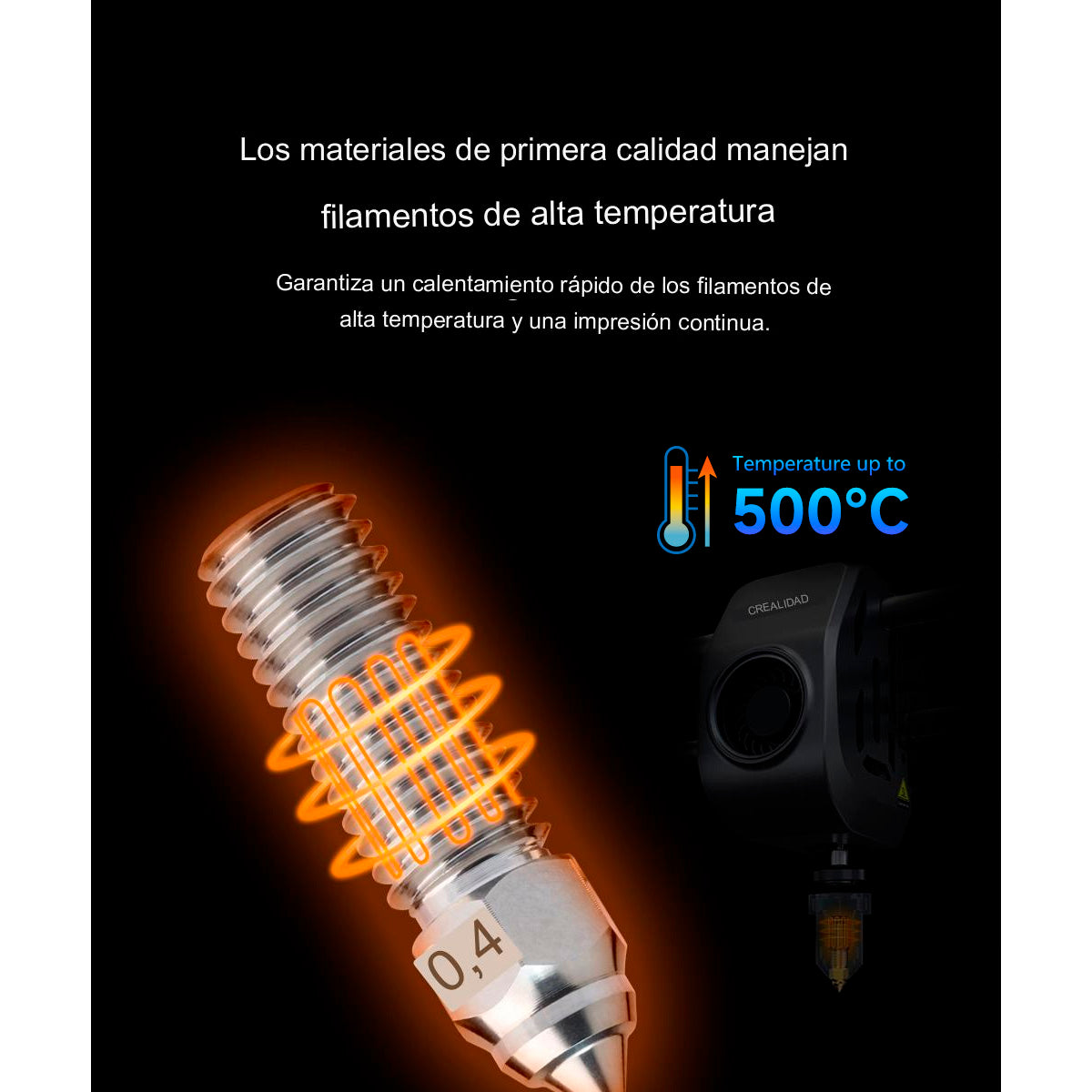 Boquilla de Acero Inoxidable  para Creality K1, K1 Max, CR-M4