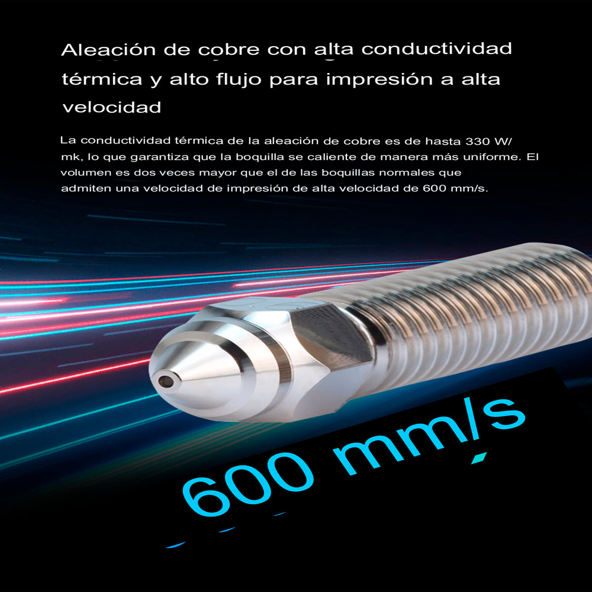 Boquilla de Acero Inoxidable  para Creality K1, K1 Max, CR-M4