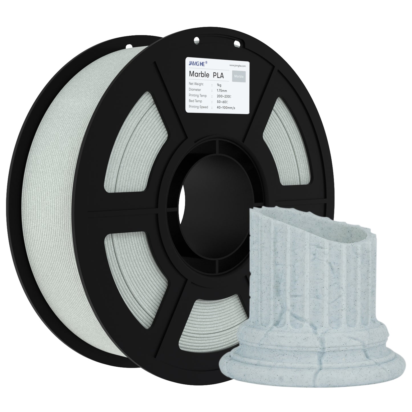 Filamento PLA Mármol JamgHe l 1.75mm Alta Precisión 1 kg | 3DCity México