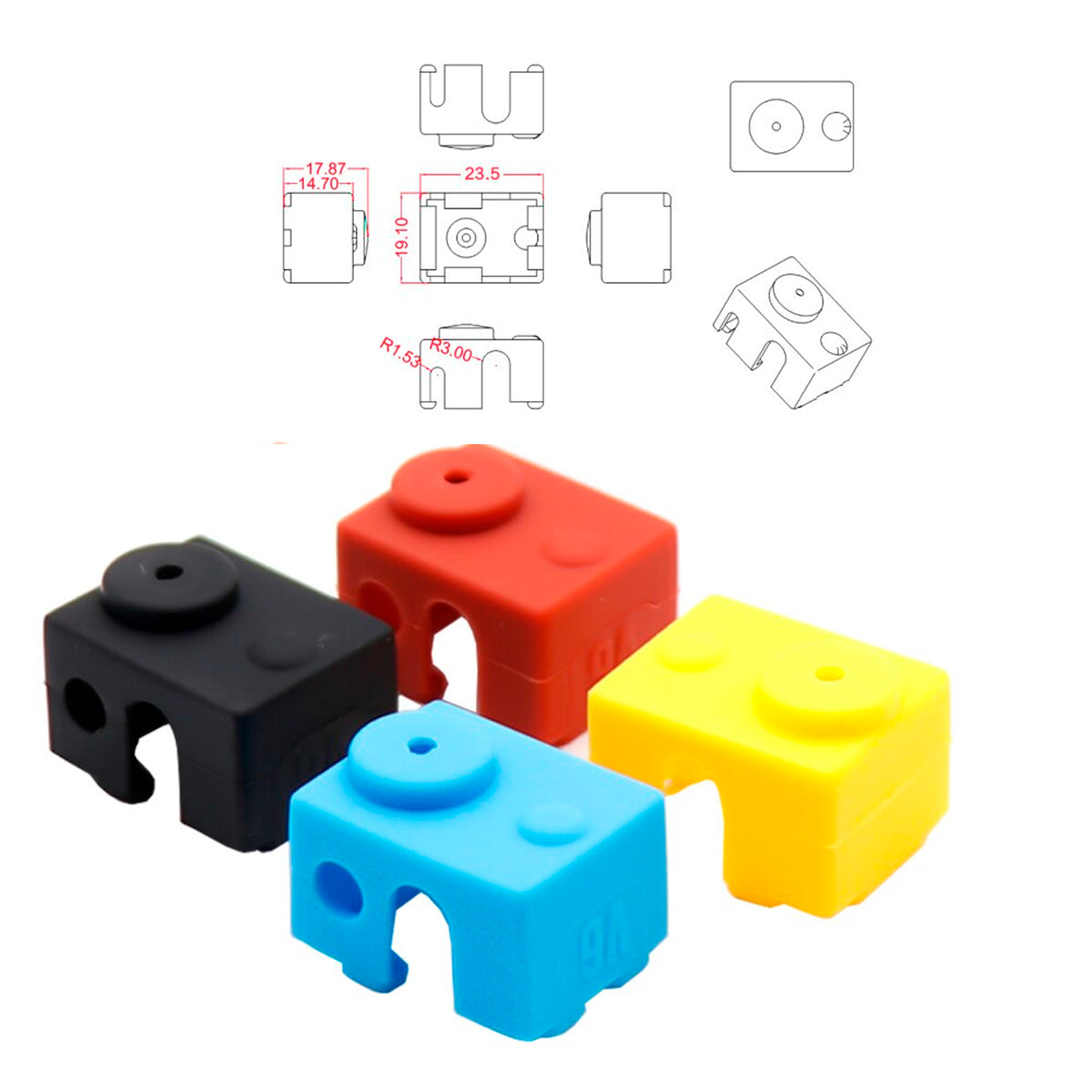 Calcetín de silicona para bloque V6 Imagen secundaria del producto