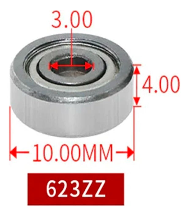 10 Balero Rodamiento 623zz 3x4x10mm Acero Imagen secundaria del producto