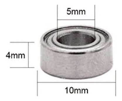 10 Balero Rodamiento Mr105zz 5x10x4mm, 10 Pcs, Acero