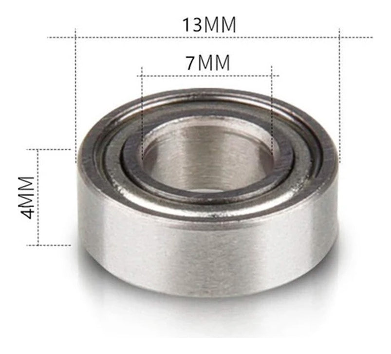 10 Balero Rodamiento Mr137zz 7x13x4mm, 10 Pcs, Acero